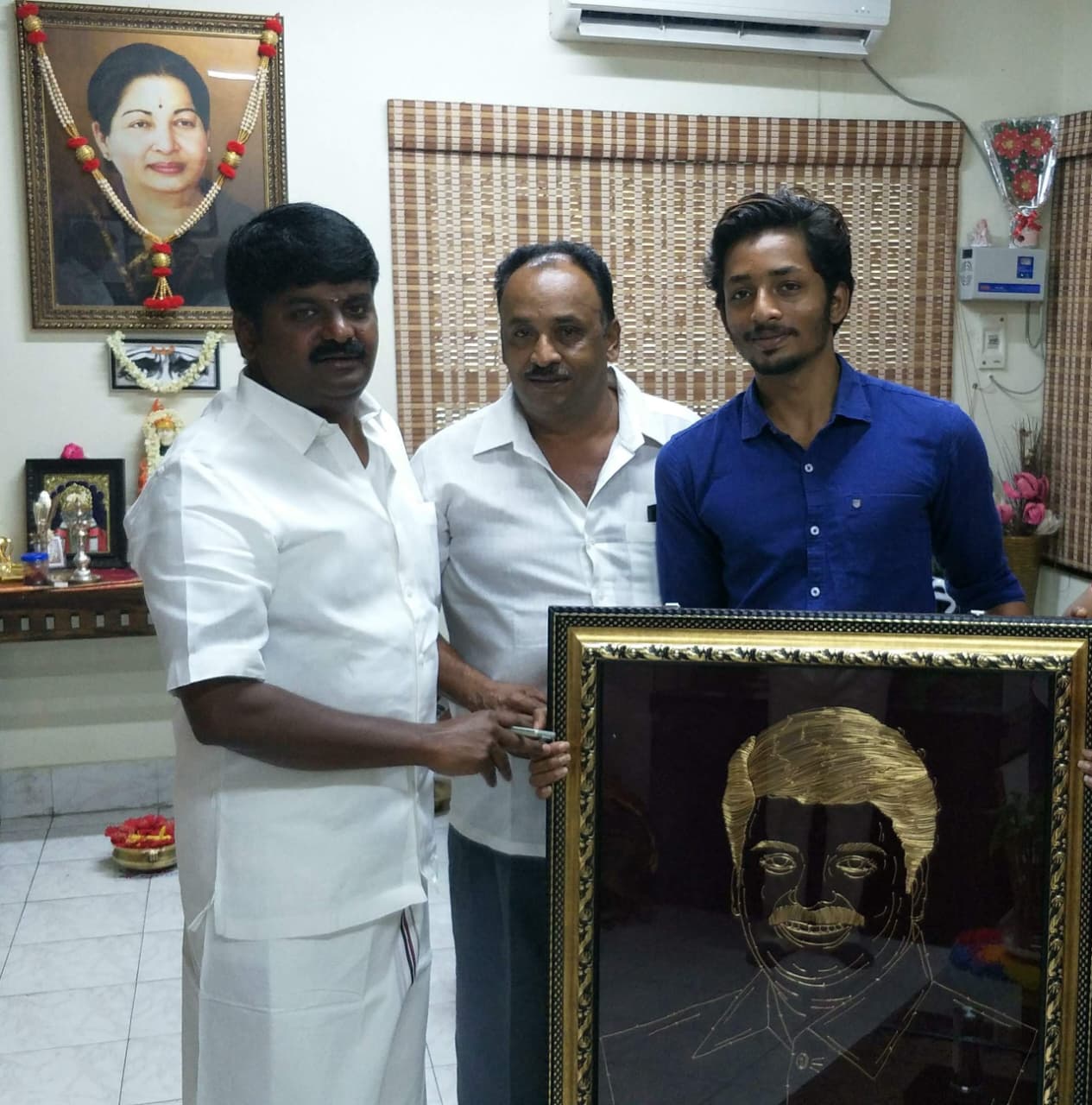 Gopinath and Father with Minister Vijayabaskar
