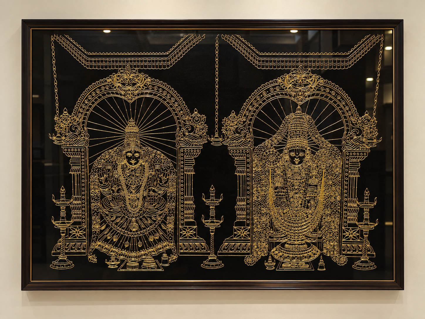 Lord Balaji and Padmavathi Gilded Wire Art