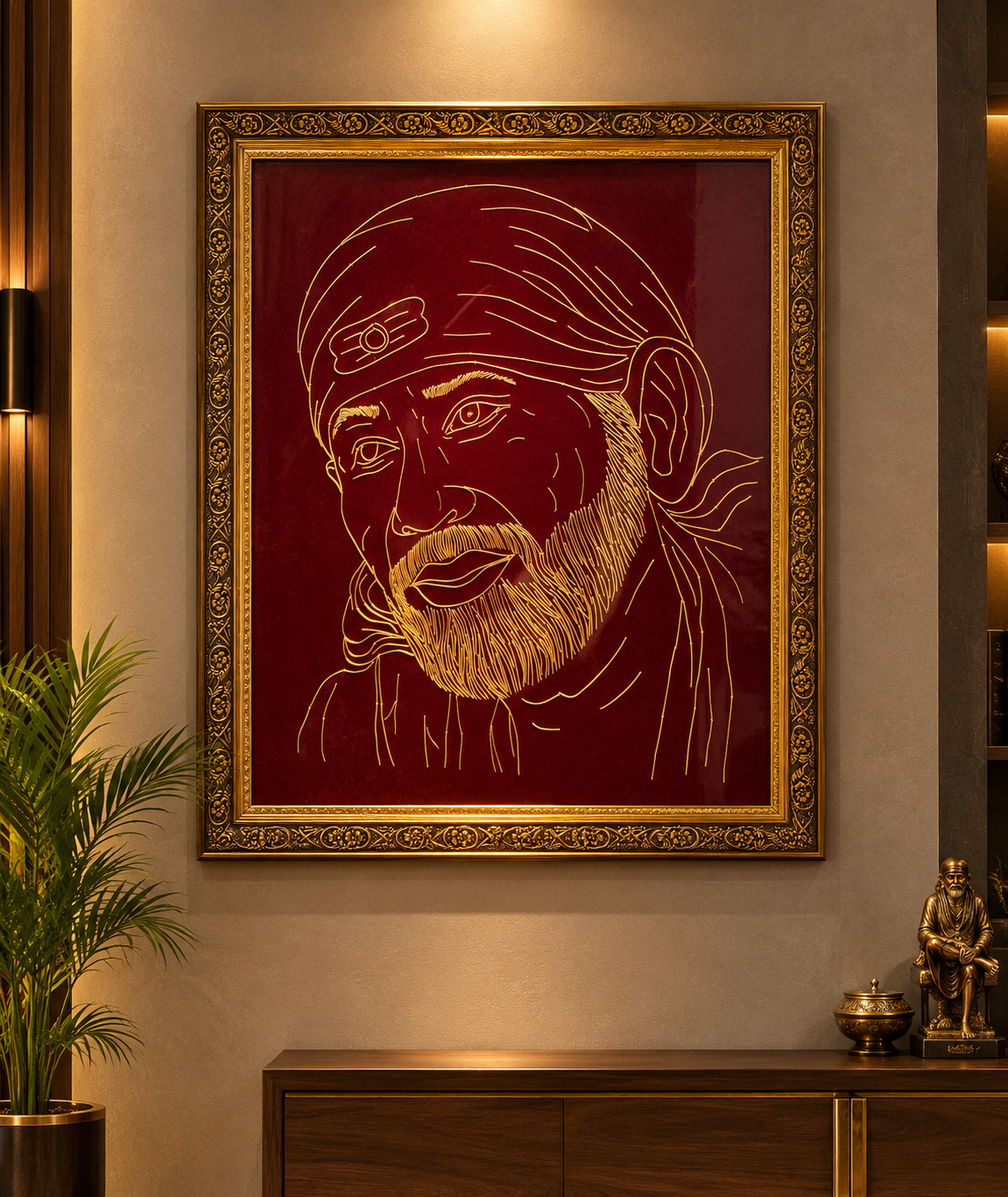 Shirdi Sai Baba Gilded Wire Art